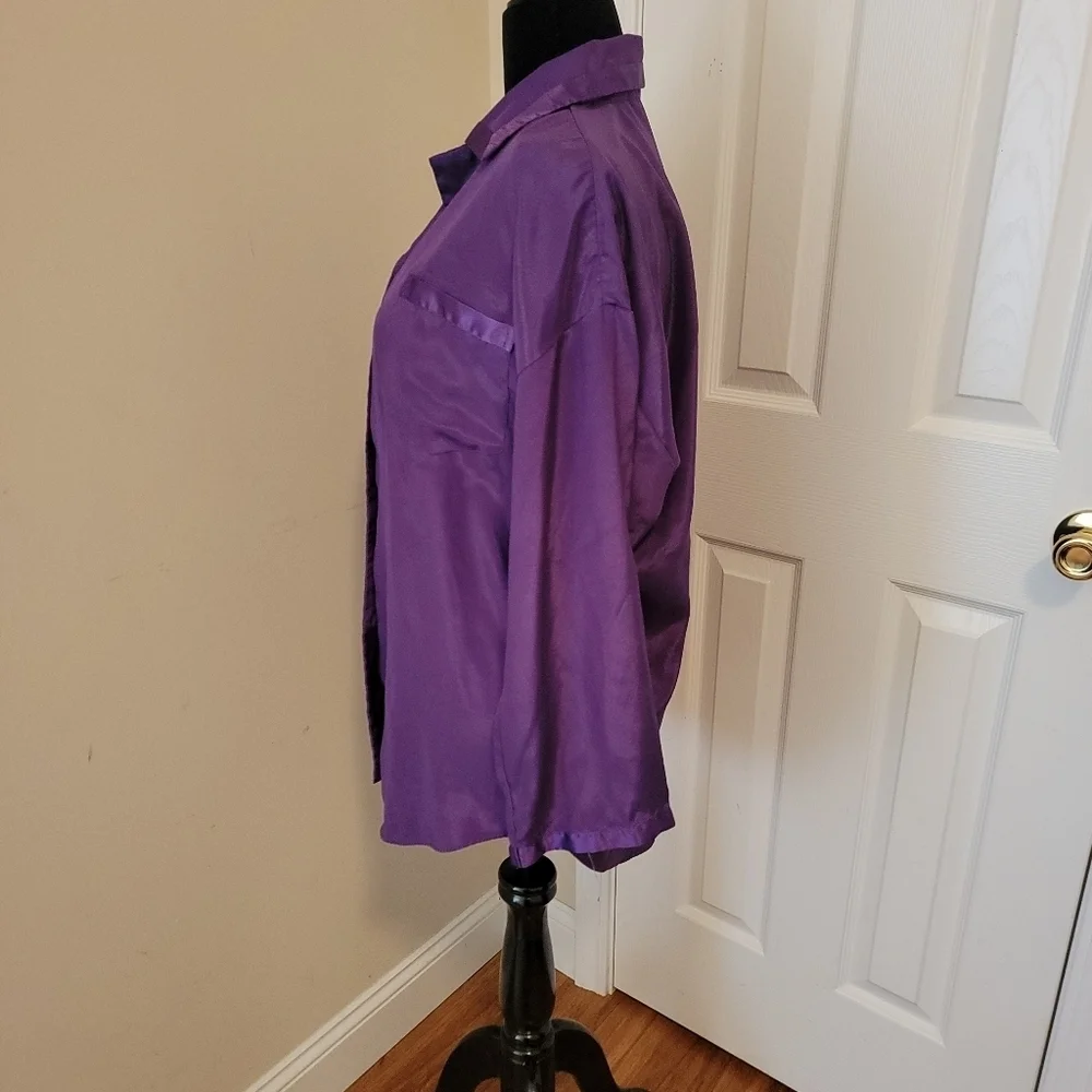 Victoria's Secret Purple Oversized Satin Sleep Shirt Size S - Picture 3 of 6